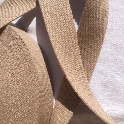 Sangle bagagère, coton, couleur beige, largeur 3 cm