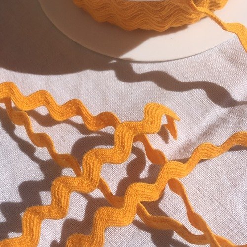 Ruban croquet serpentine, coton, largeur 11 mm, couleur orange