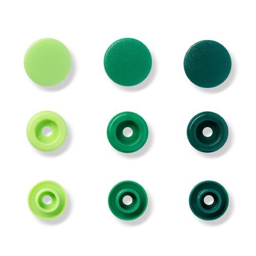 Boutons pressions, prym love color, motif rond, tons vert