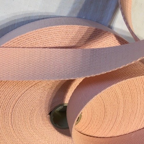 Sangle bagagère, coton, couleur rose clair, largeur 30 mm