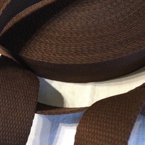 Sangle bagagère, coton, couleur marron, largeur 30 mm