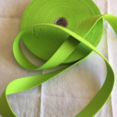 Sangle bagagère, coton, couleur vert, largeur 30 mm