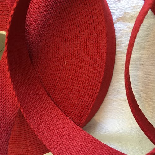 Sangle bagagère, coton, couleur rouge bordeaux, largeur 30 mm
