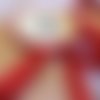 Sangle bagagère, coton, couleur rouge à paillettes, largeur 30 mm