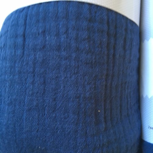 Coupon de tissu, coton mousseline double gaze, couleur encre