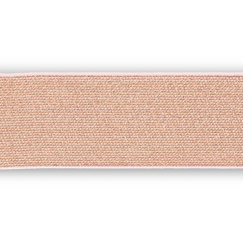 Ruban élastique, couleur, tissé couleur or rose, largeur 50 mm