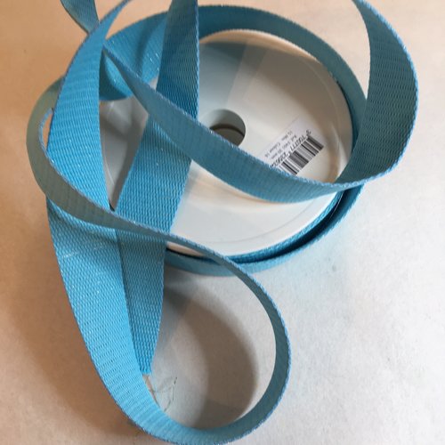 Sangle bagagère, coton, couleur bleu vif paillettes or, largeur 30 mm