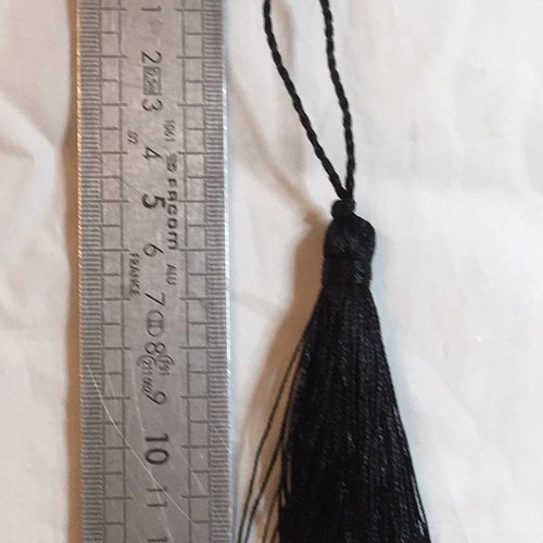 Pompon à fil rayonne longueur 7 cm couleur noir