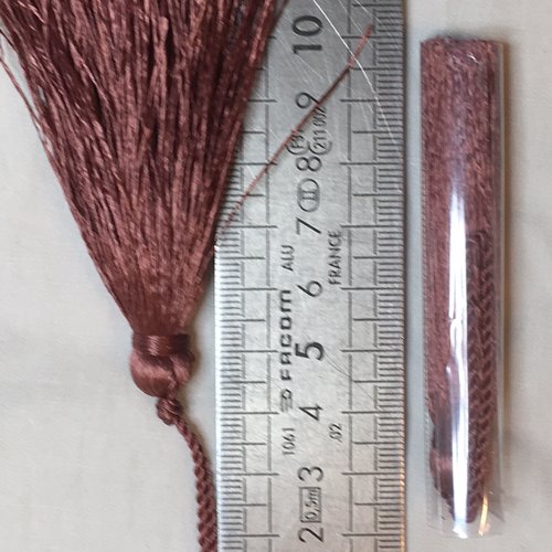 Pompon à fil rayonne longueur 7 cm couleur vieux rose