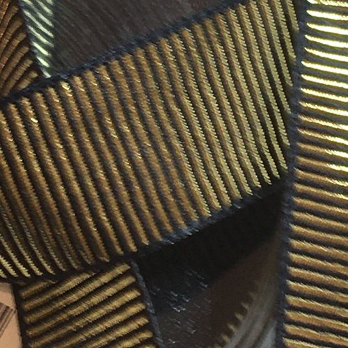 Ruban gros grain métallisé, couleur noir et doré, largeur 25 mm