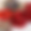 Bouton fantaisie rond nacre couleur rouge diamètre 18 mm 