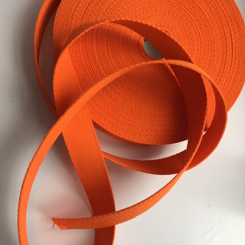 Sangle bagagère, coton, couleur orange, largeur 30 mm