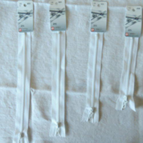 Fermeture à glissière non séparable nylon longueur 50 cm couleur blanc