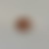 Bouton fantaisie, rond, nacre à paillette, couleur orange, diamètre 15 mm