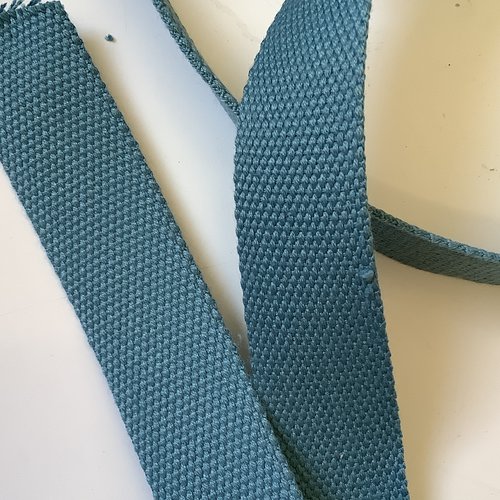 Sangle bagagère, coton, couleur bleu vert, largeur 30 mm