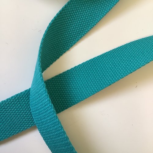 Sangle bagagère, coton, couleur turquoise, largeur 30 mm