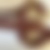 Sangle bagagère, coton, chevrons, couleur marron surpiqûre blanche, largeur 30 mm