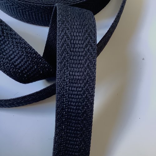 Sangle bagagère, coton, texturée, couleur noir, largeur 40 mm