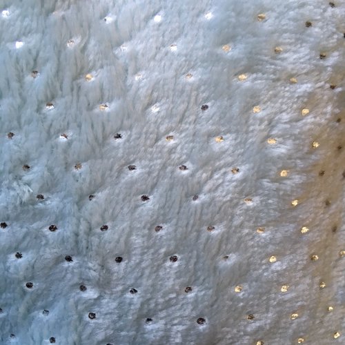 Coupon de tissu minky à pois, polyester, couleur menthe