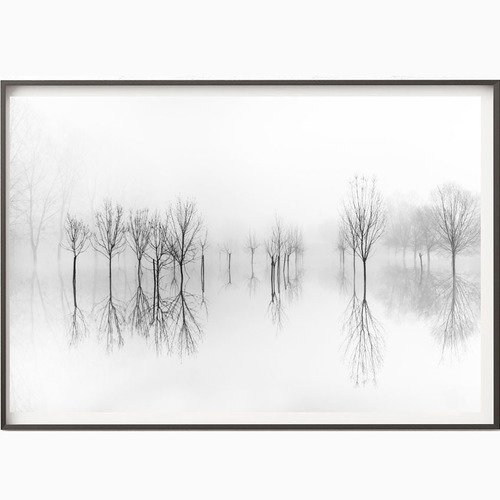 Photographie Paysage En Noir Et Blanc Riviere Et Pecheurs Decoration Murale Photo Noir Et Blanc Paysage Un Grand Marche