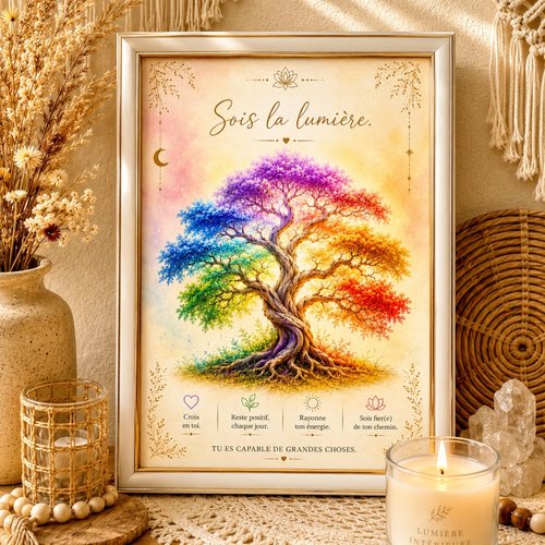 Affiche décorative sois la lumière – bien-être et énergie positive