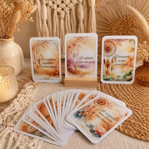 Lot de 30 cartes d’affirmations positives bien-être – développement personnel et sérénité