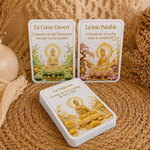 Oracle des murmures de bouddha – 44 cartes de guidance spirituelle et de sagesse intérieure