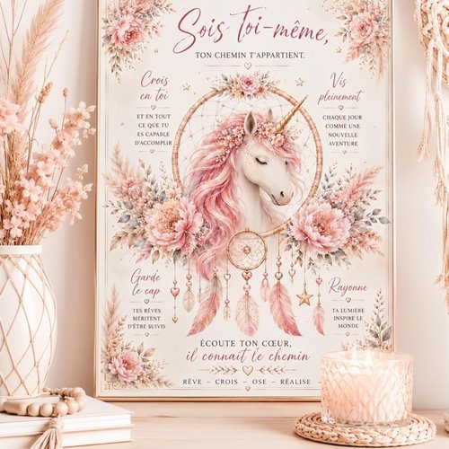 Affiche inspirante « sois toi-même » – décoration positive à télécharger (pdf a4)