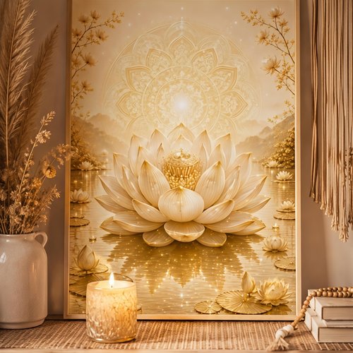 Affiche lotus sacré à imprimer – décoration zen & spirituelle - pdf téléchargeable a4