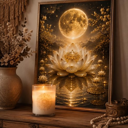 Affiche lune sacrée à imprimer – décoration spirituelle & zen - pdf téléchargeable a4