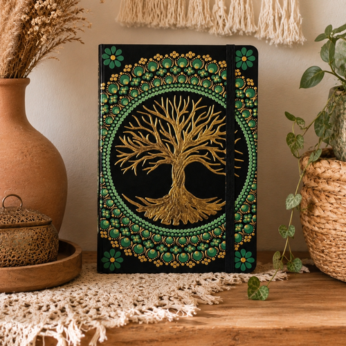 Carnet de notes arbre de vie – journal élégant a5 - cahier ligné à couverture rigide