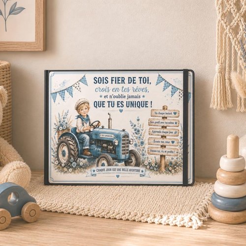 Carnet de dessin - illustration tracteur - cadeau garçon