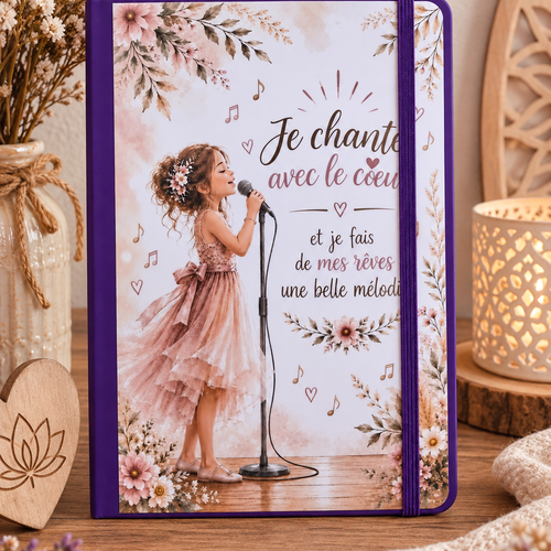 Carnet de notes pour fille – chante avec le cœur – cahier créatif et inspirant – idée cadeau originale