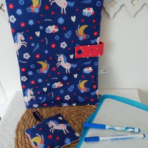 Pochette à ardoise et éponge