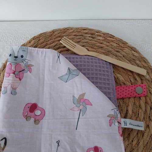 Serviette de cantine coton/nid d'abeille