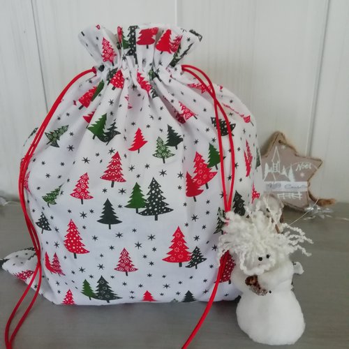 Sac cadeau de noël taille 2,  pochon emballage