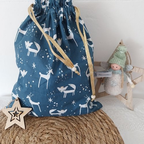 Sac cadeau de noël taille 1,  pochon emballage