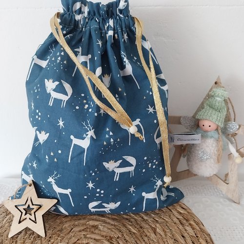 Sac cadeau de noël taille 2,  pochon emballage