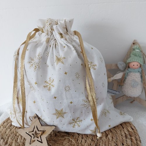 Sac cadeau de noël taille 3,  pochon emballage