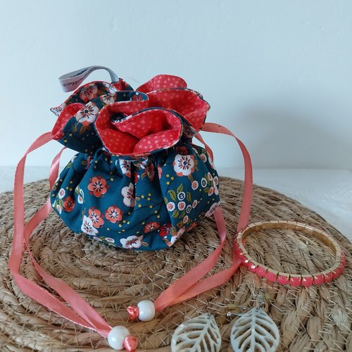 Bourse à bijoux en tissus, pochette à bijoux
