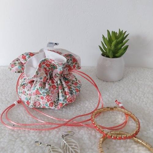 Bourse à bijoux en tissus, pochette à bijoux