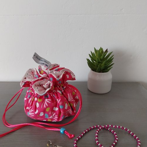 Bourse à bijoux en tissus, pochette à bijoux