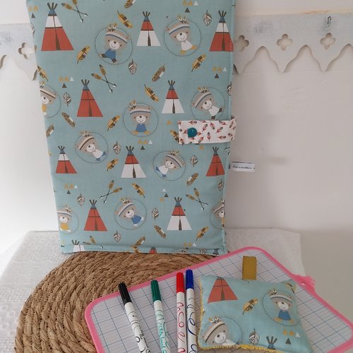 Pochette à ardoise et éponge
