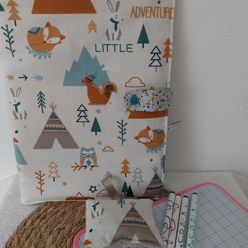 Pochette à ardoise et éponge