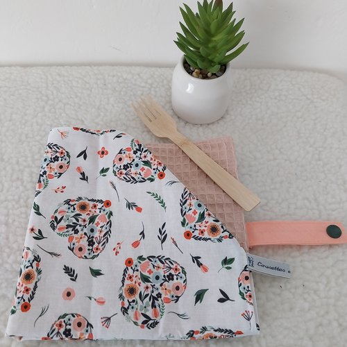 Serviette de cantine coton/nid d'abeille