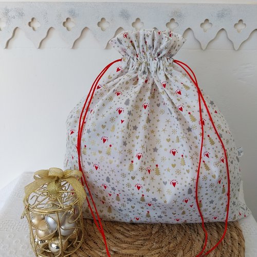 Sac cadeau de noël taille 1,  pochon emballage