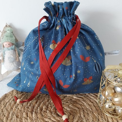 Sac cadeau de noël taille 2,  pochon emballage