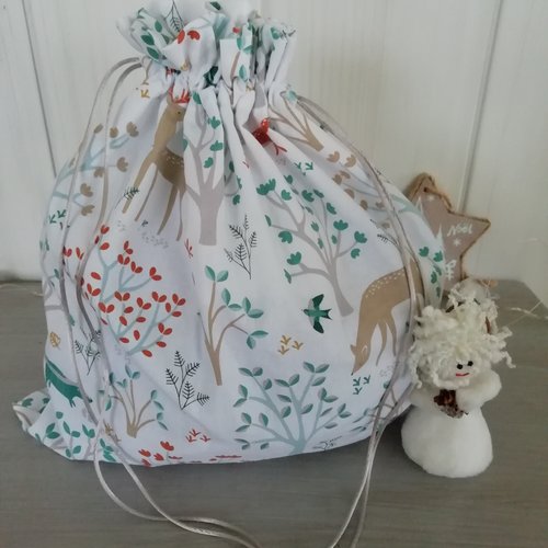 Sac cadeau de noël taille 2,  pochon emballage