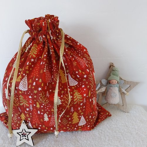 Sac cadeau de noël taille 2,  pochon emballage