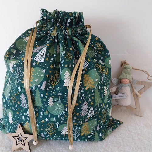 Sac cadeau de noël taille 2,  pochon emballage